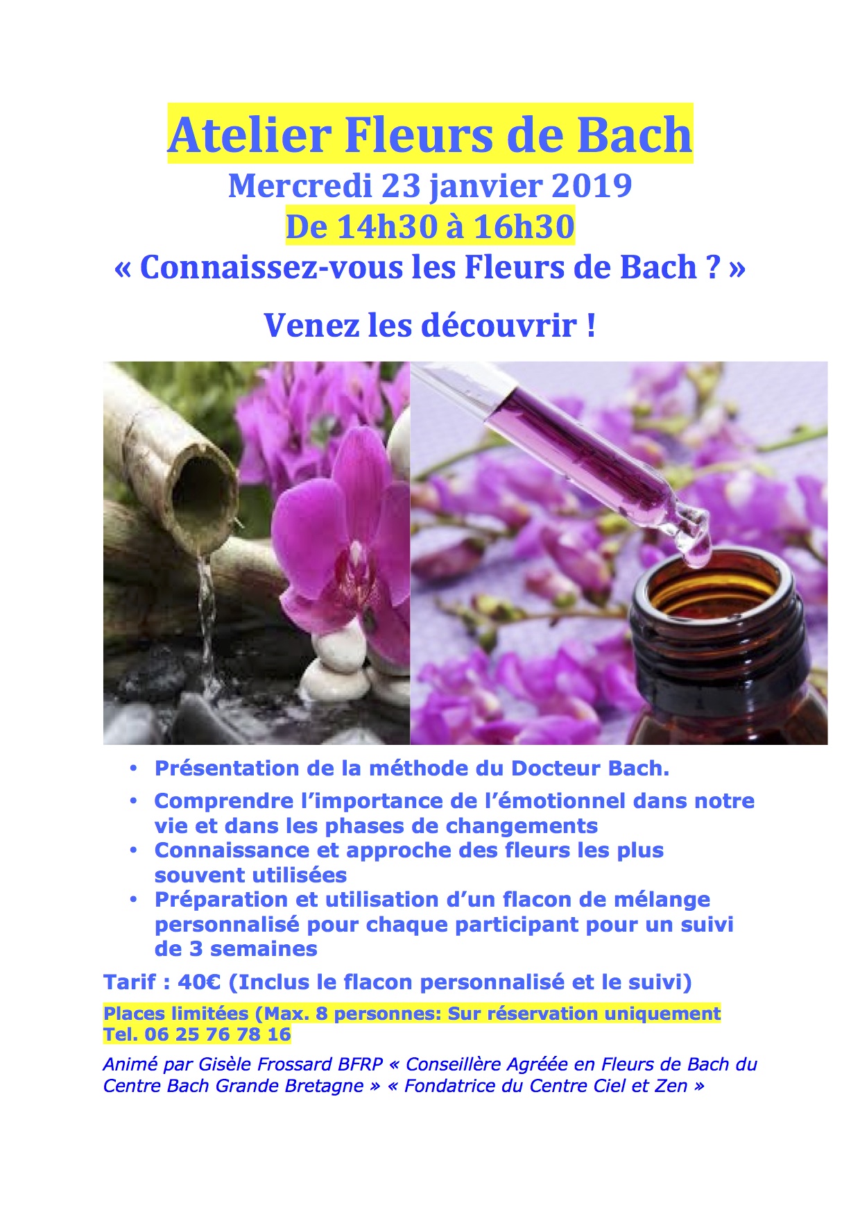 Atelier Fleurs de Bach Mercredi 23 janvier 2019